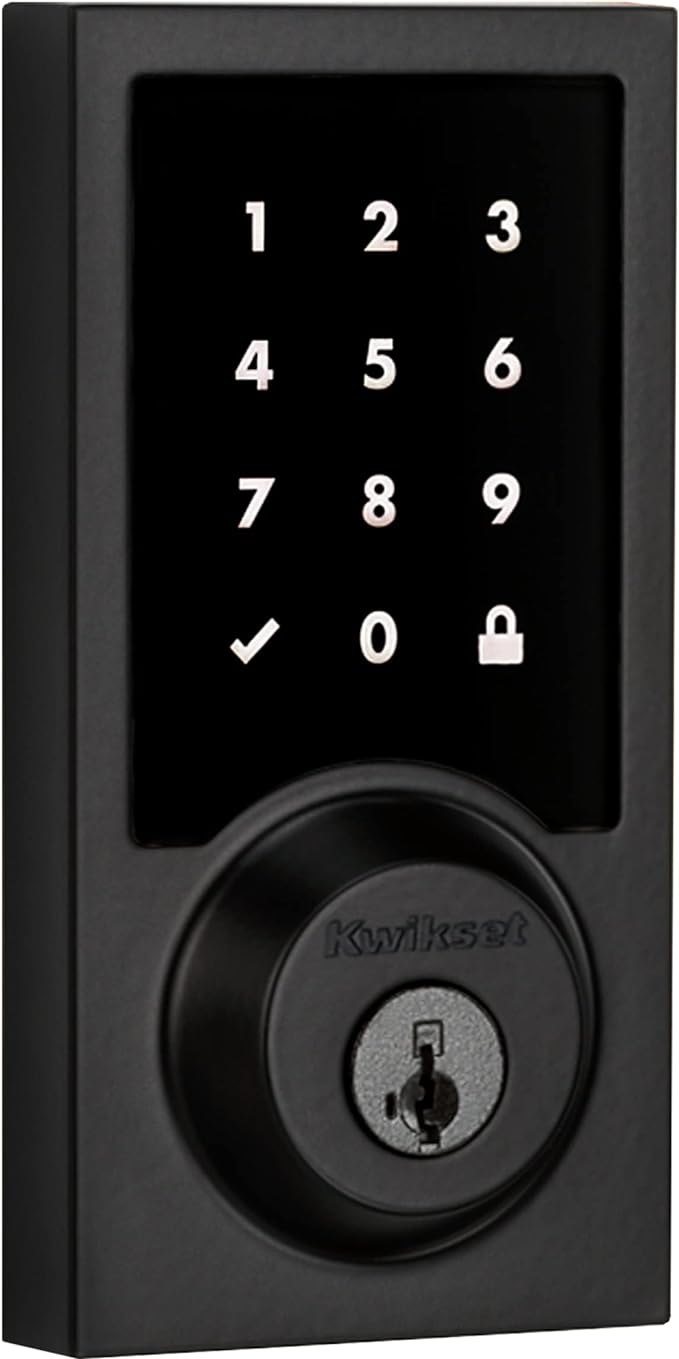 Z-Wave Smart Lock, Keyless Entry Ring Compatible Door Lock, Touchscreen Electronic Deadbolt, SmartKey Re-Key Security, Smart Hub Required, Contemporary Matte Black