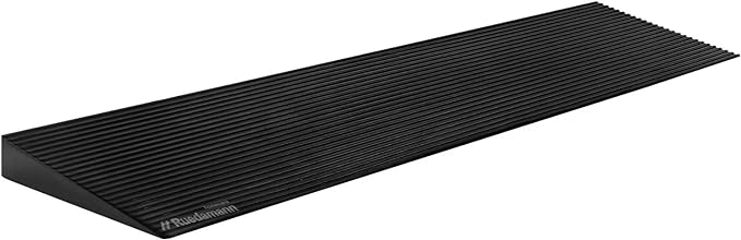 Ruedamann 1.4" Rise Threshold Ramp,1500 LBS Capacity, 35.4" Wide Natural Rubber Power Wheelchair Ramp Scooter, Non-Slip Solid Rubber Threshold Ramp for Doorways,Driveways,Bathroom,Cuttable