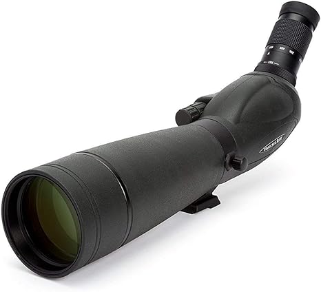 Celestron – TrailSeeker 80mm Angled Spotting Scope – Fully Multi-Coated XLT Optics – 20-60x Zoom Eyepiece – Waterproof & Fogproof – Rubber Armored