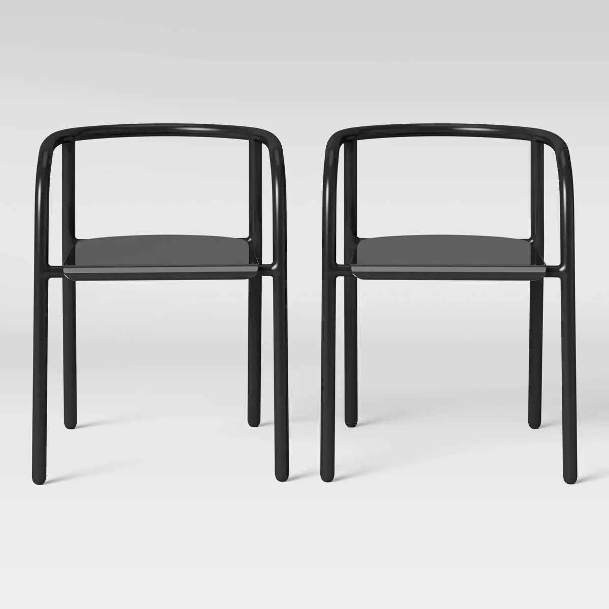 Set of 2 Kids' Metal Activity Chairs Black - Pillowfort™: Stackable Toddler Dining Chairs, Steel Frame, No Assembly