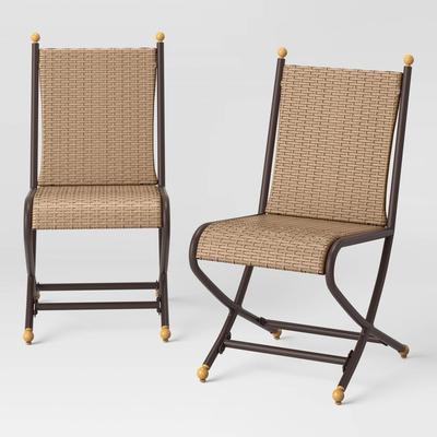 2pk Patio Dining Chairs - Brown/Gold - Opalhouse Designed with Jungalow