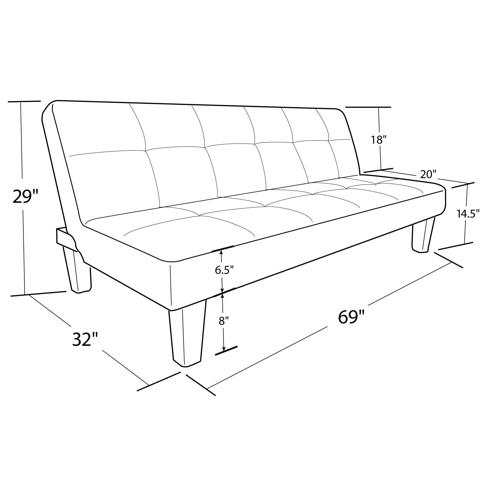 Desert Fields Aria Futon Sofa Bed, White