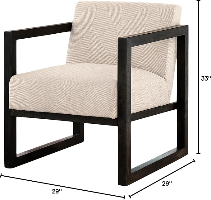 Signature Design by Ashley Alarick Contemporary Accent Chair, Black & Cream