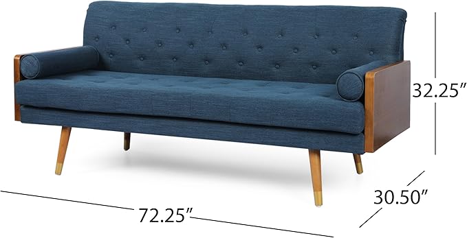 Geelife Aidan Mid-Century Modern Tufted Fabric Sofa 61688.00NBLU