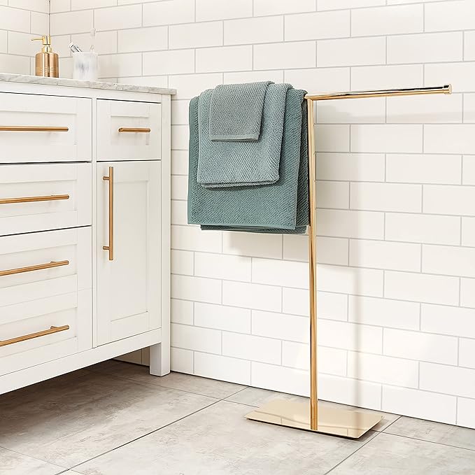 Kingston Brass Claremont T-Shape Towel-Rack, Polished Brass