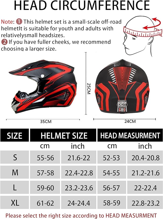 Motocross Helmet,Youth & Adult ATV Dirt Bike Motorcycle Helmet, Kids BMX 4-Wheeler Off-Road Mountain Bike Helmet,DOT Certified,W/Gloves Goggles Mask 4-Piece Set