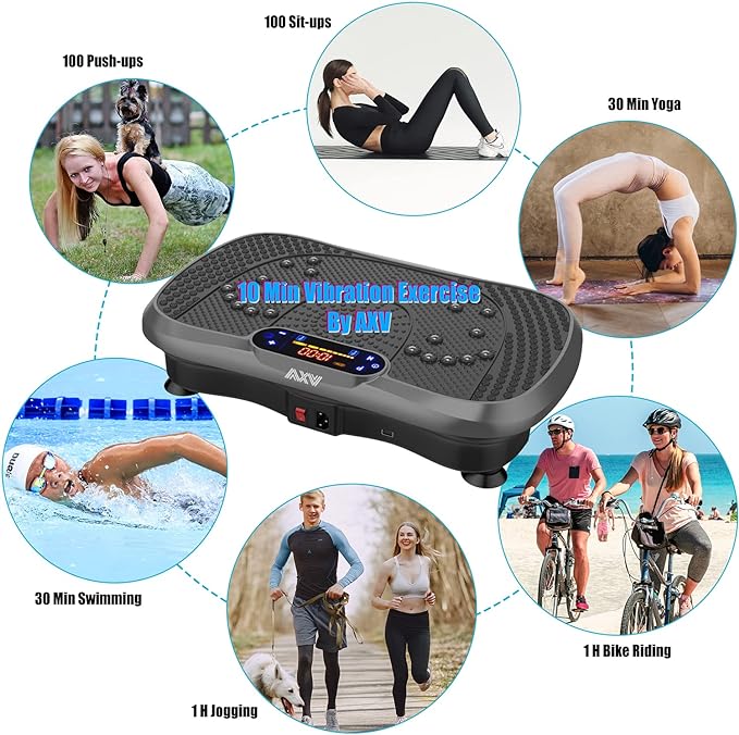Vibration Plate Exercise Machine Whole Body Workout Power Vibrate Fitness Platform Vibrating Machine Exercise Board for Weight Loss Shaping Toning Wellness Home Gyms Workout (Slim)