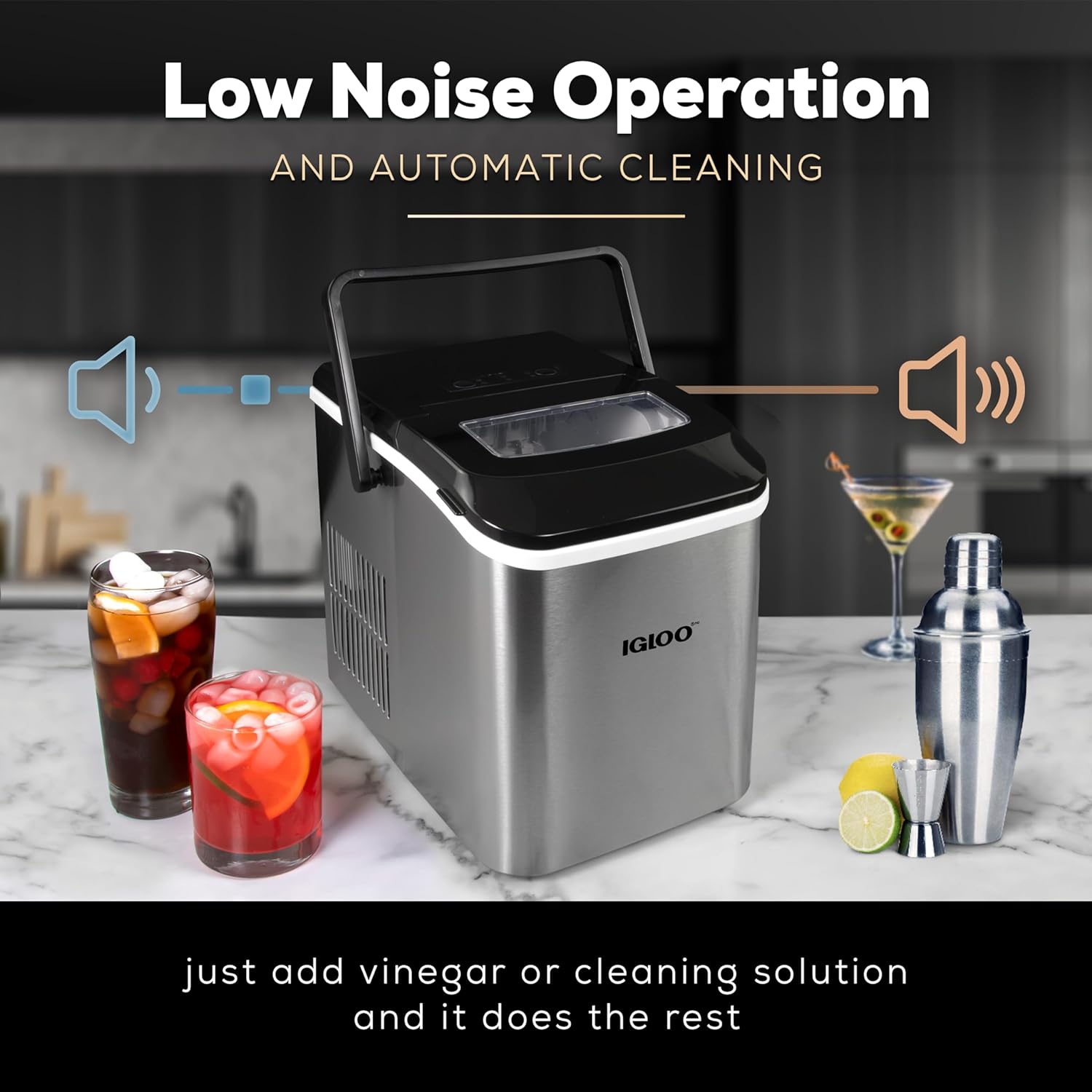 Igloo Automatic SelfCleaning Portable Electric Countertop Ice Maker M