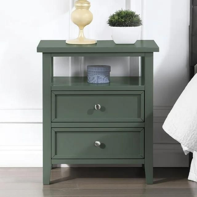 Comfort Pointe Walker Vintage Green 2 Drawer Nightstand