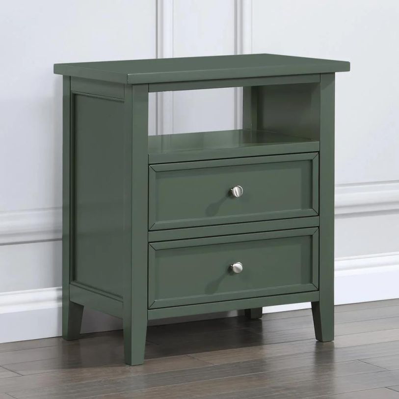 Comfort Pointe Walker Vintage Green 2 Drawer Nightstand