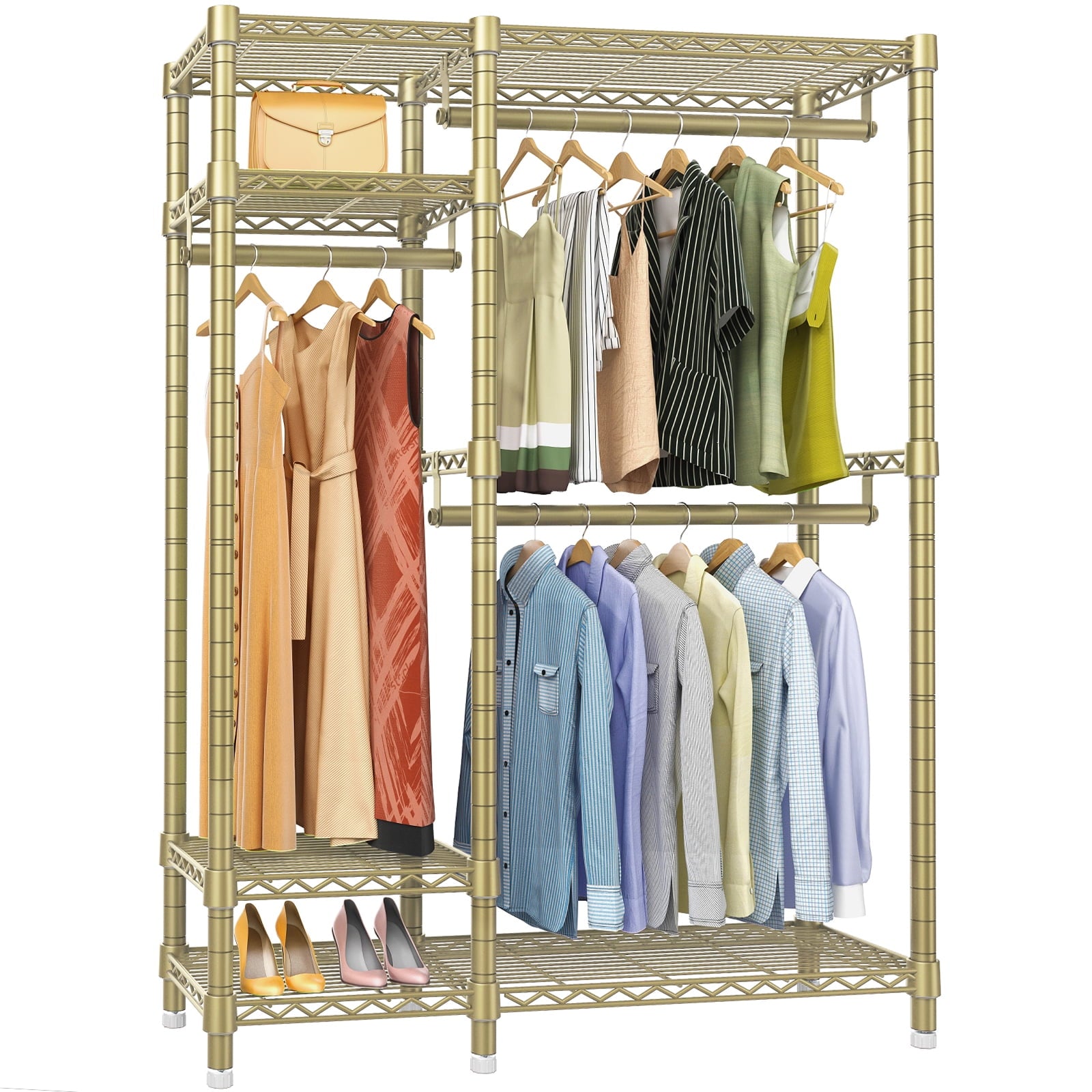 VIPEK V2S Garment Rack Heavy Duty Metal Clothing Rack, Max Load 650LBS, Gold