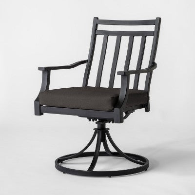 2pc Fairmont Metal Rocking Outdoor Patio Dining Chairs Swivel Chairs Black - Threshold™