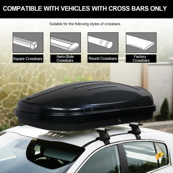 TUFFIOM 8.83 Cu. Ft. Rooftop Cargo Box Luggage Carrier w Keys Dual S