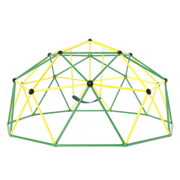 Costway NP12004GN 10 ft. Dome Climber with Swing & 800 lbs Load Capacity - Green