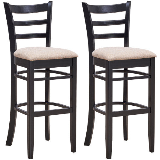 Costway Bar Chairs with Ergonomic Backrest and Comfy Footrest and Soft Padded Seat