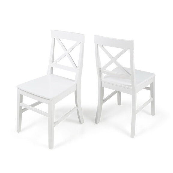 Acacia Wood Dining Chairs, White 62888-00WHI