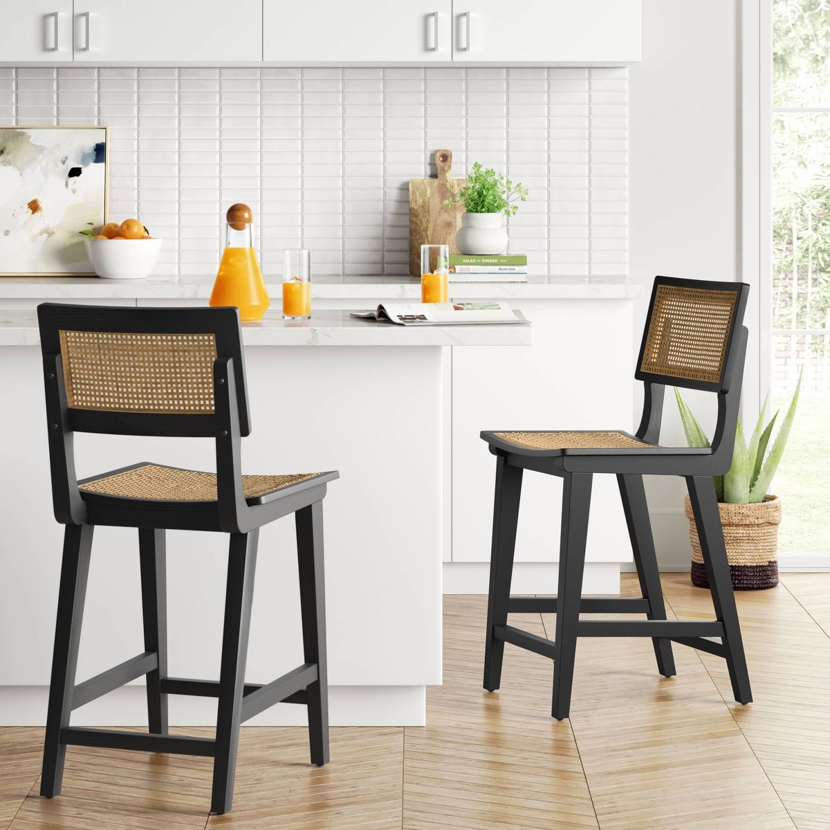 Tormod Backed Cane Counter Height Barstool - Threshold™