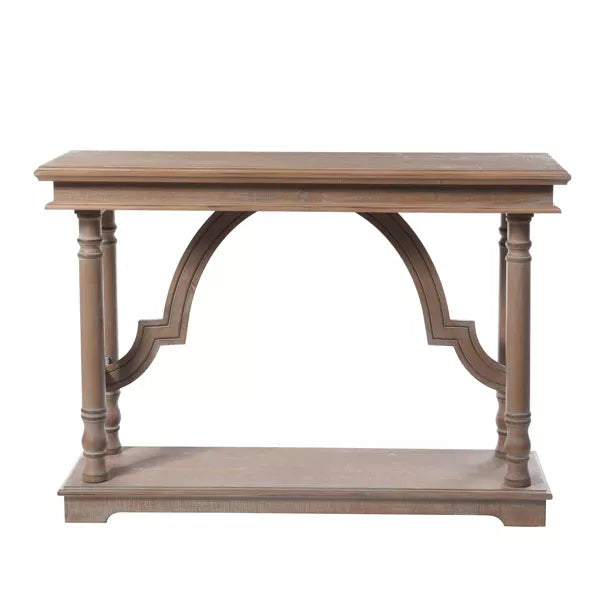 Wood Trestle Console Table with Arch Design Brown - StyleCraft: Entryway, Narrow Profile, Solid Wood