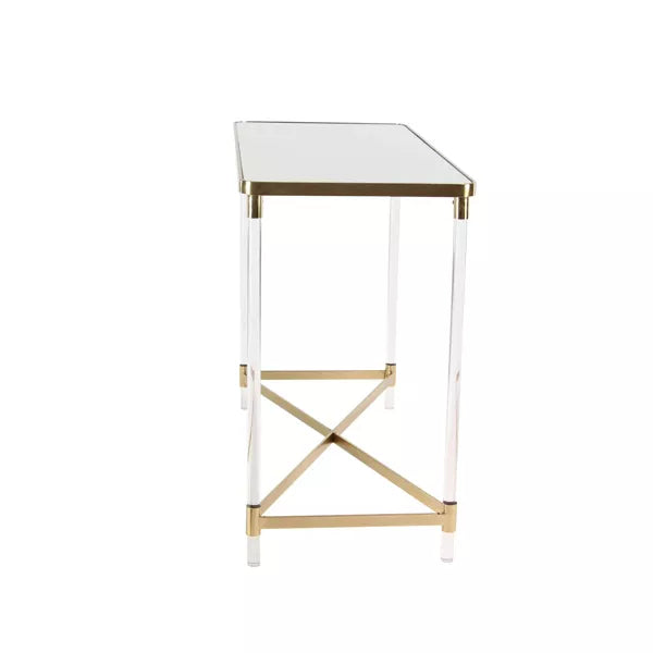 Modern Acrylic Console Table Gold - Olivia & May