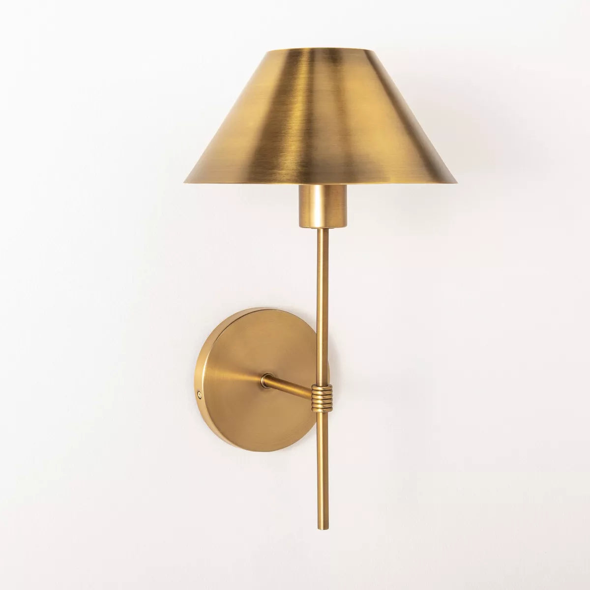 Metal Sconce Wall Light (Includes LED Light Bulb) Brass - Threshold™ designed with Studio McGee: Dimmable, Plug-In, ETL Listed