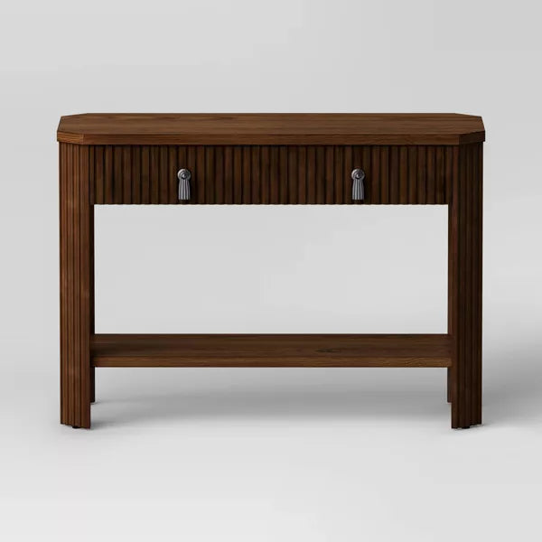 46" Laguna Nigel Fluted Wooden Console Table Brown - Threshold™ designed with Studio McGee