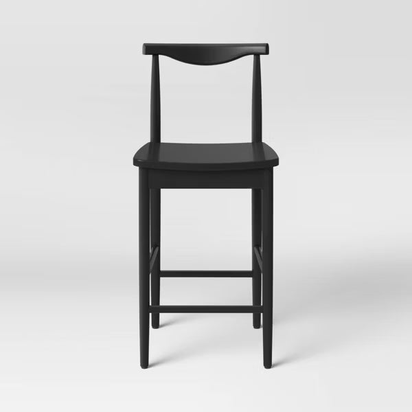 23.94" Biscoe Wood Counter Height Barstool with Footrest Black - Threshold™