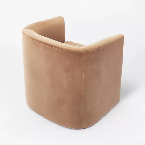 Vernon Upholstered Barrel Accent Chair - Threshold™ designed with Studio McGee (Light Brown Velvet)