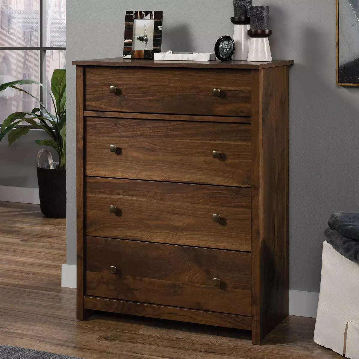 River Ranch 4 Drawer Chest - Sauder (Color Grand Walnut)