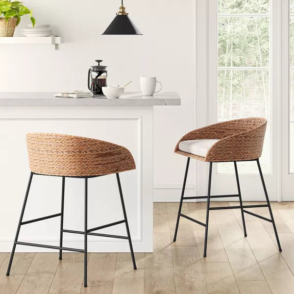 Landis Woven Backed Counter Height Barstool with Cushion - Threshold™