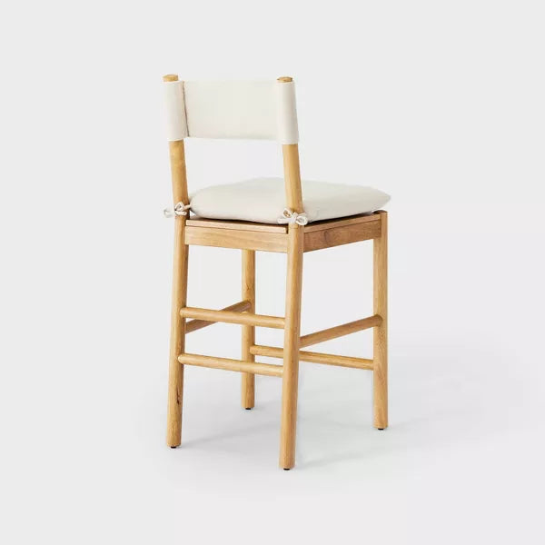 Emery Wood Counter Height Barstool with Upholstered Seat and Sling Back - Threshold™ designed with Studio McGee