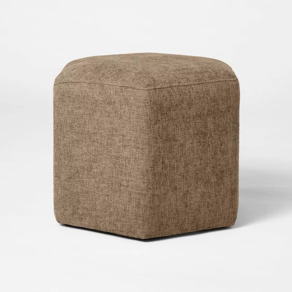 Hex Upholstered Ottoman Tan - Threshold™ Designed with Studio McGee