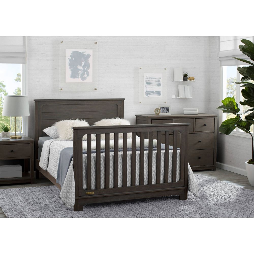 Simmons Kids' Slumbertime Monterey 4-in-1 Convertible Crib (Color Rustic Gray)