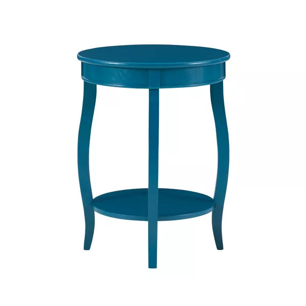 Lindsay Round Table with Shelf - Powell (Color Teal)