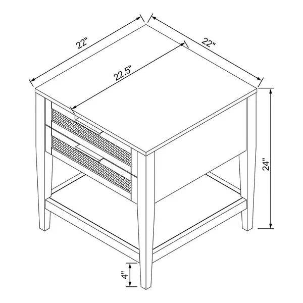 East Bluff 2 drawers Woven Accent Table Black - Threshold™ designed with Studio McGee