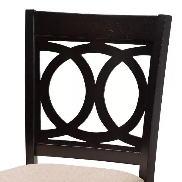 Set of 2 Carson Barstool - Baxton Studio (Color Sand/Espresso)