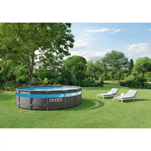 Intex 14' x 42" Clearview Prism Frame Above Ground Pool - Graywood Print