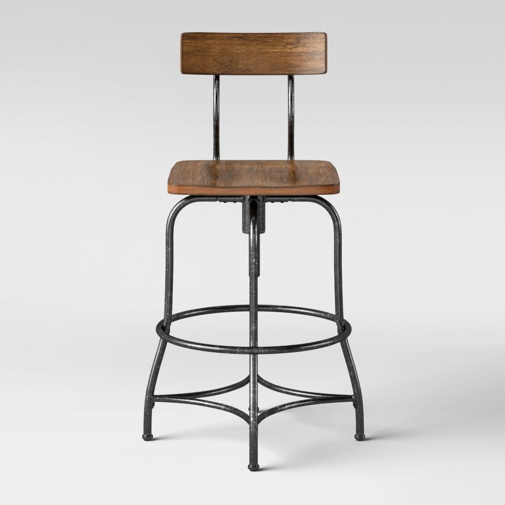 Woodsboro Adjustable Barstool Brown - Threshold™