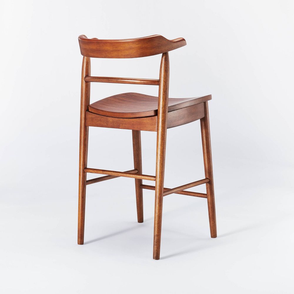 Kaysville Curved Back Wood Counter Height Barstool - Threshold™ designed with Studio McGee