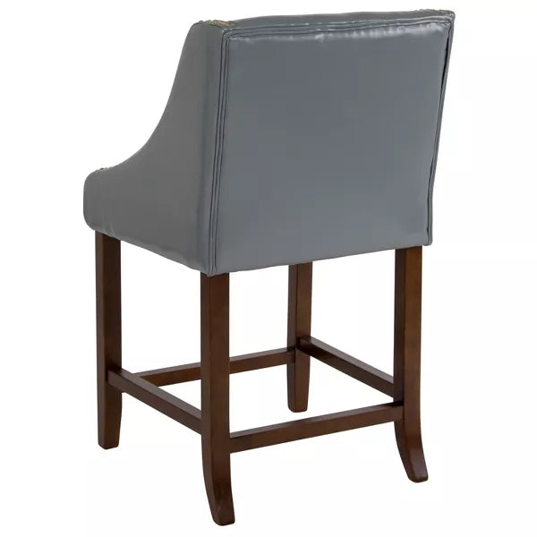 Flash Furniture Carmel Series 24" High Transitional Wood Counter Height Stool with Accent Nail Trim