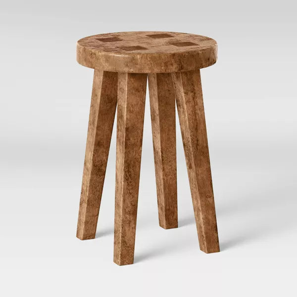 Woodland Carved Wood Accent Table Brown - Threshold™