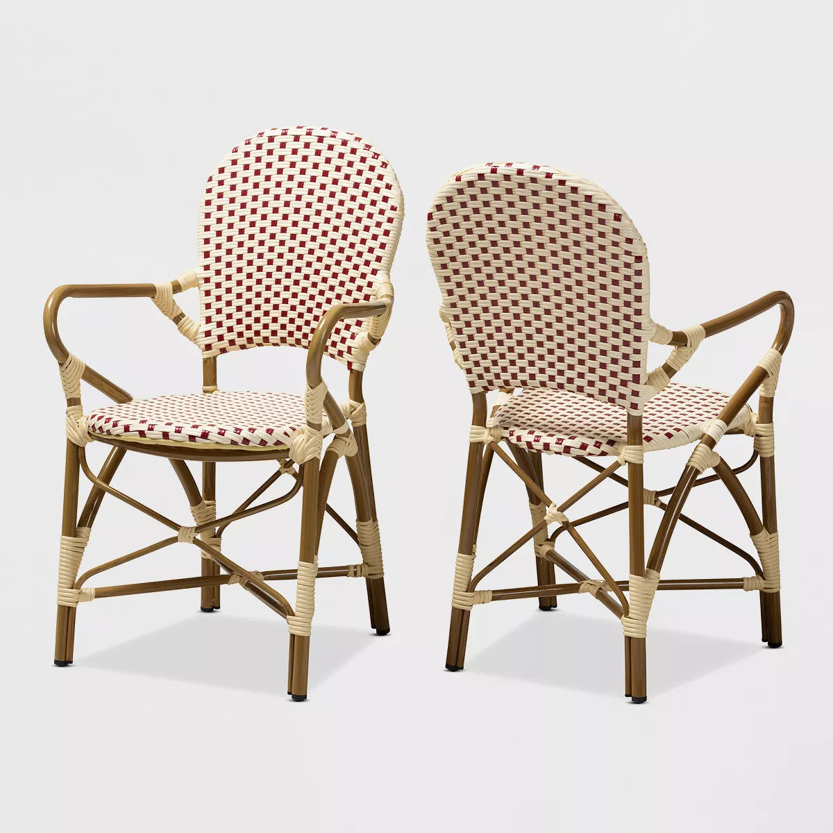 Set of 2 Seva Stackable Bistro Dining Chairs with High Backrest - BaxtonStudio