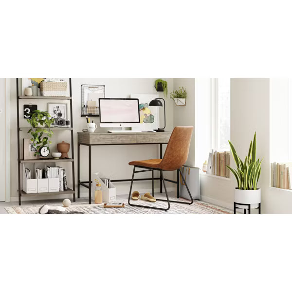 2pk Bowden Faux Leather Dining Chairs with Black Legs Caramel - Threshold™