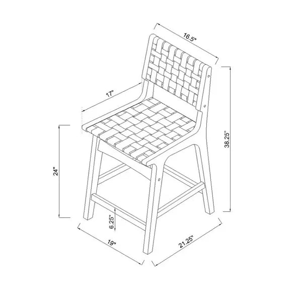 Ceylon Woven Counter Height Barstool Brown/Natural Wood - Threshold™