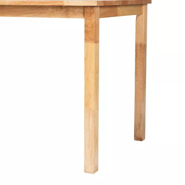 Baxton Studio Eveline Wood 43" Dining Table Natural Brown: Rubberwood, MDF, Seats 4, Non-Extension