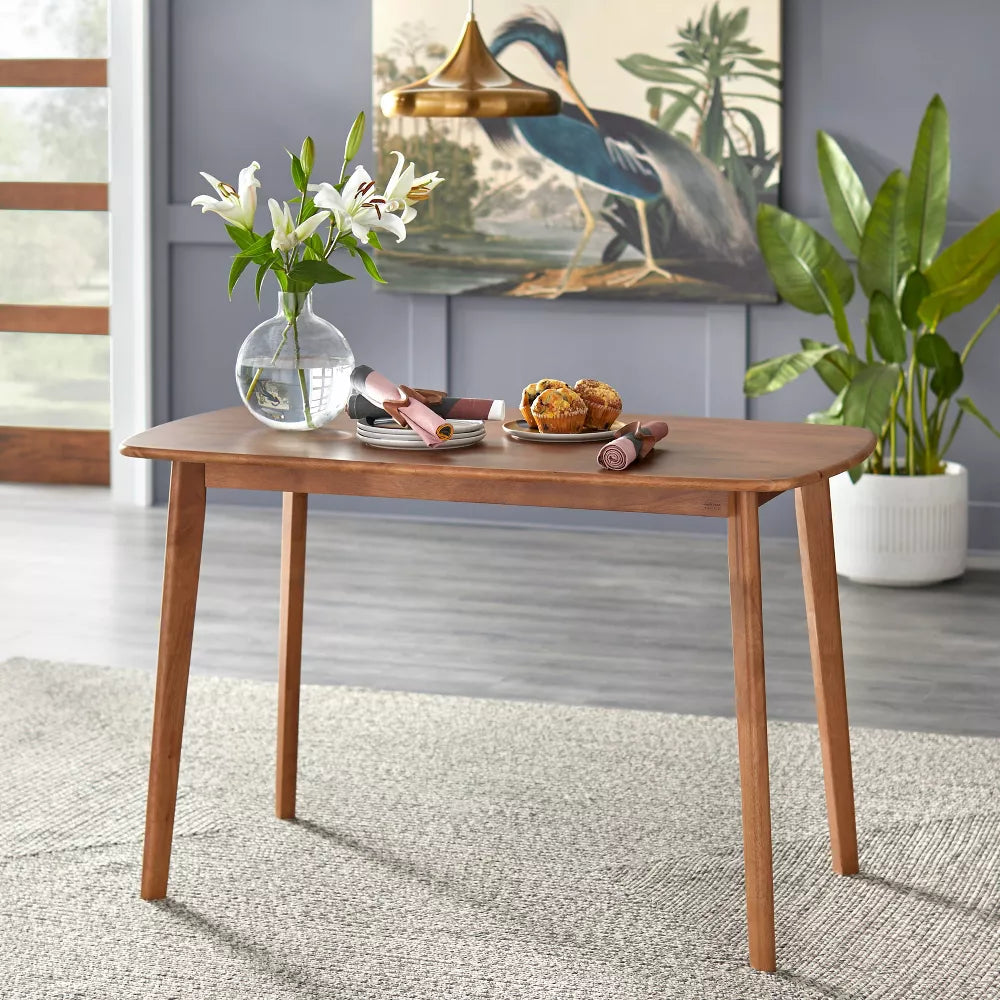 Nettie Mid-Century Modern Rectangular Dining Table Walnut Finish - Buylateral