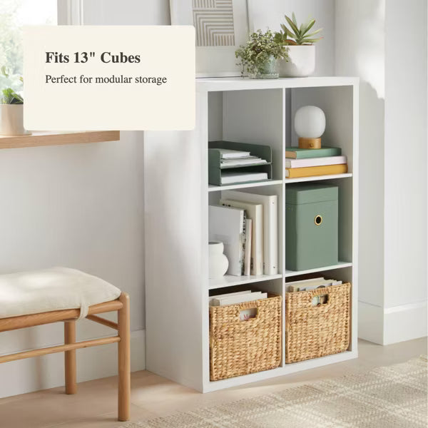 13'' 6 Cube Organizer White - Brightroom™: Decorative Bookshelf, Cubby Storage, MDF & Particle Board, 13" System Compatible