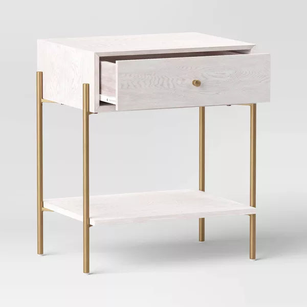 Natural Luxe Accent Table Off-White - Threshold™