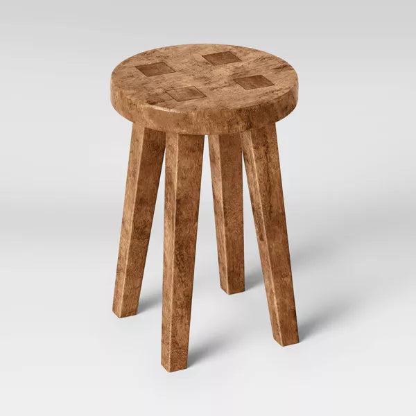 Woodland Carved Wood Accent Table Brown - Threshold™