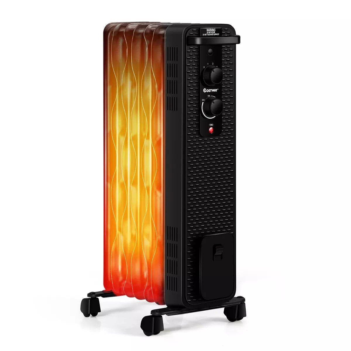 1500W Oil-Filled Heater Portable Radiator Space Heater w/ Adjustable Thermostat White\ Black