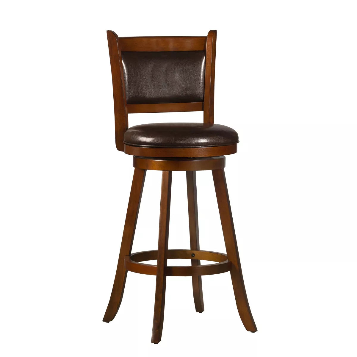 Dennery Barstool Cherry Red - Hillsdale Furniture: Upholstered, Swivel, Wood Legs, 29.5" Height